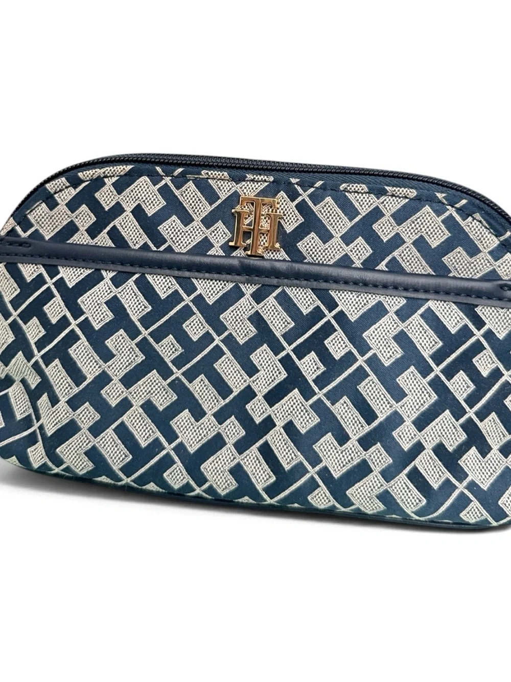 Tommy Hilfiger Navy & White Monogram Cosmetic Case
